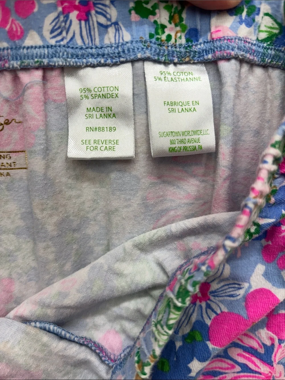 Lilly Pulitzer | 14 Girls Floral Print Leggings - Pink & Blue